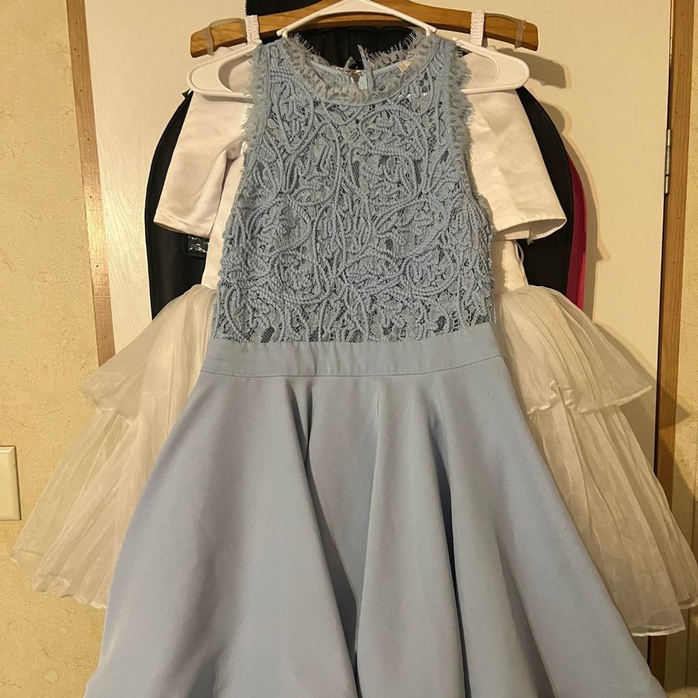 Baby blue lace interview dress